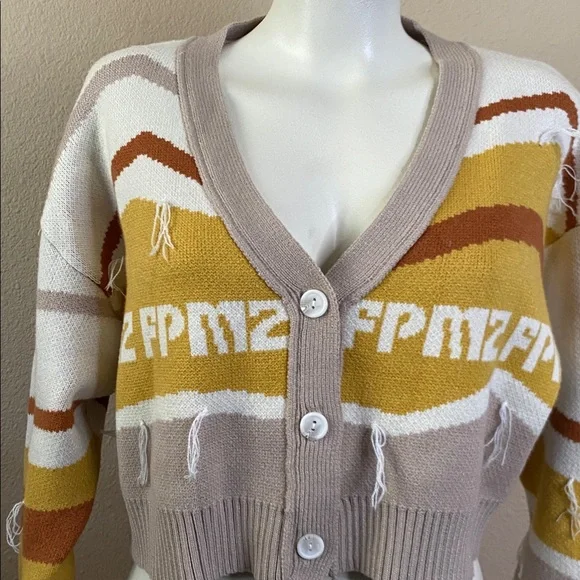 Rare FPMZ HARAJUKU y2k retro crop logo sweater *sold out* cardigan M❤️❤️ - Picture 4 of 8
